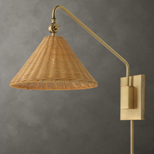 Phuvinh 1 Light Rattan Shade Sconce
