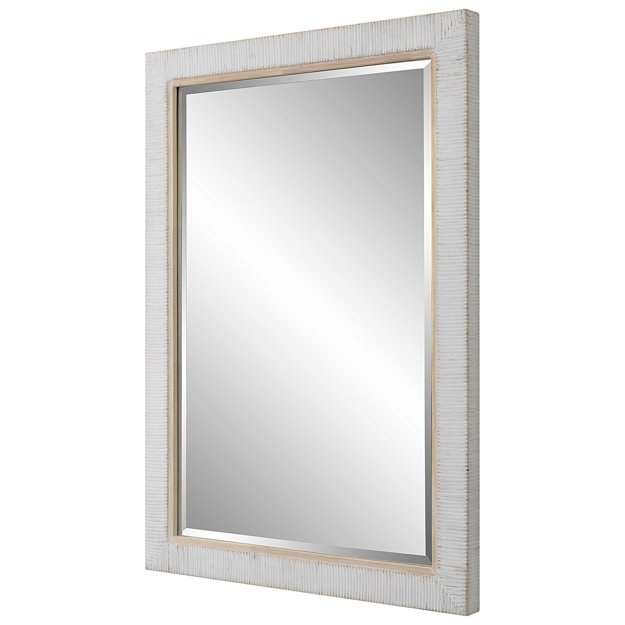 Cape Whitewashed Rattan Mirror, by Uttermost, 28.75" width x 40.87" height x 1.75" depth View 5