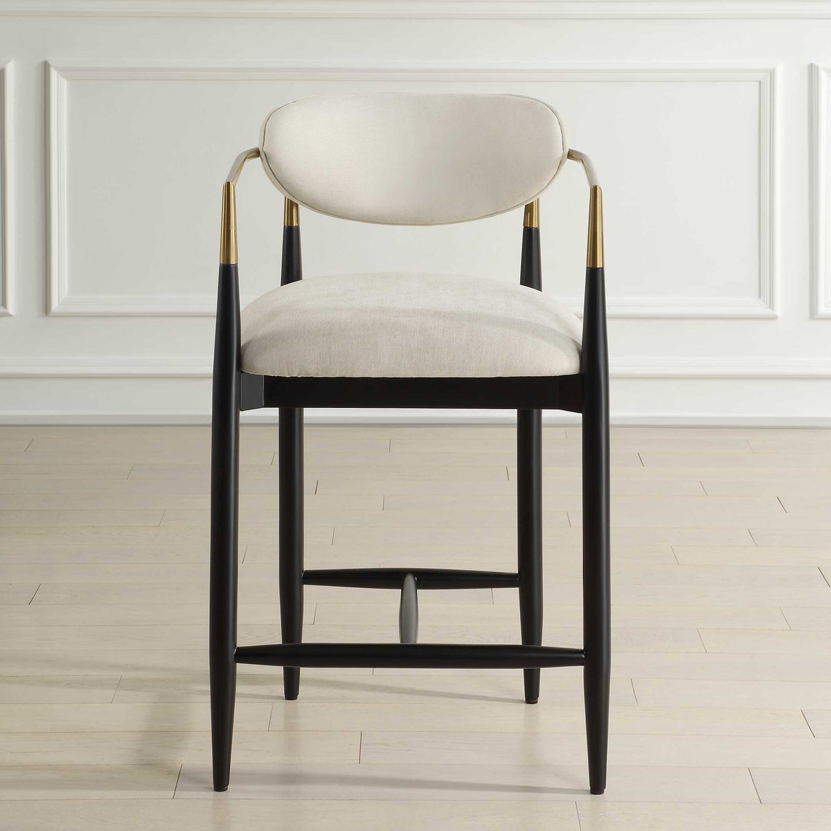 Moxie White Counter Stool, Counter & Bar Stool by Uttermost, 21.5" width x 36.5" height x 22.5" depth View 2
