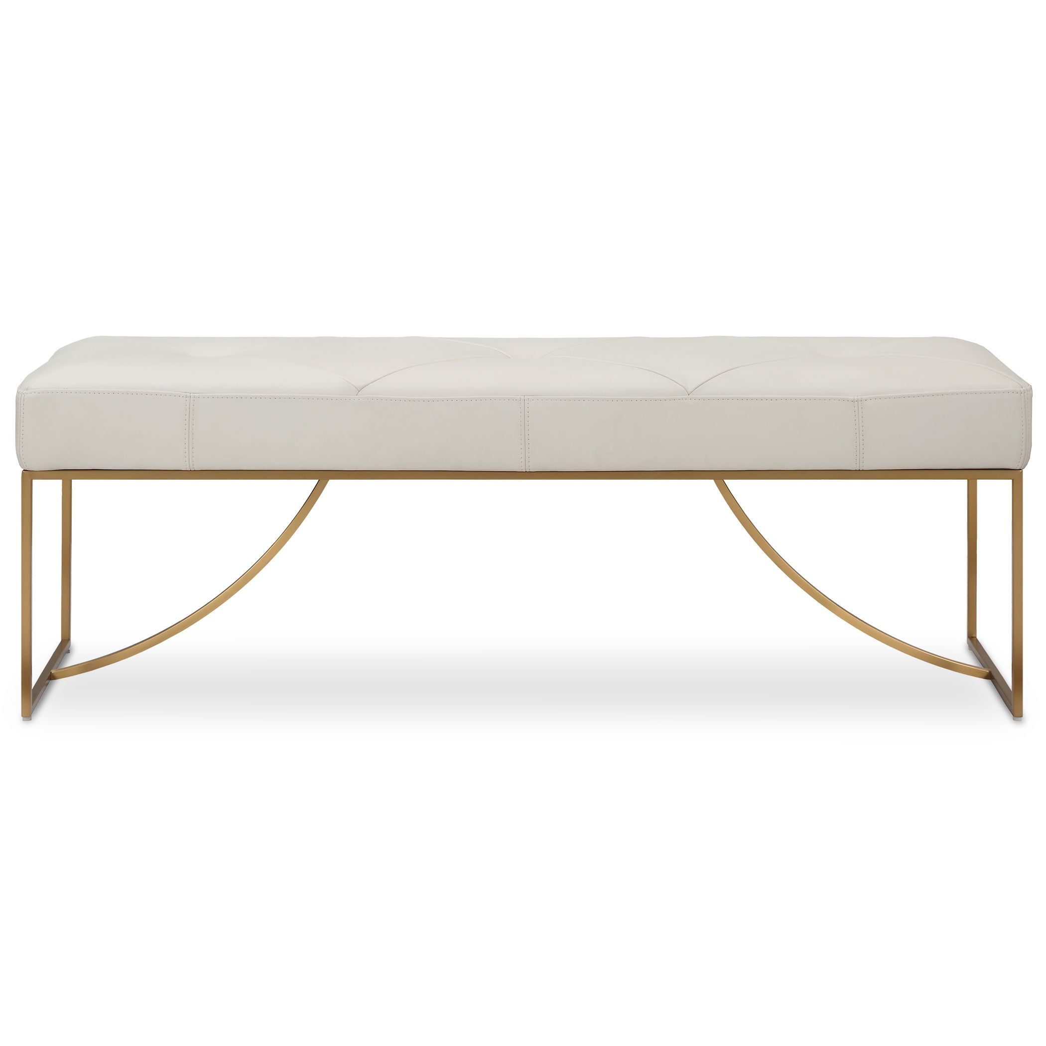 Swale Ivory Leather Bench large image 