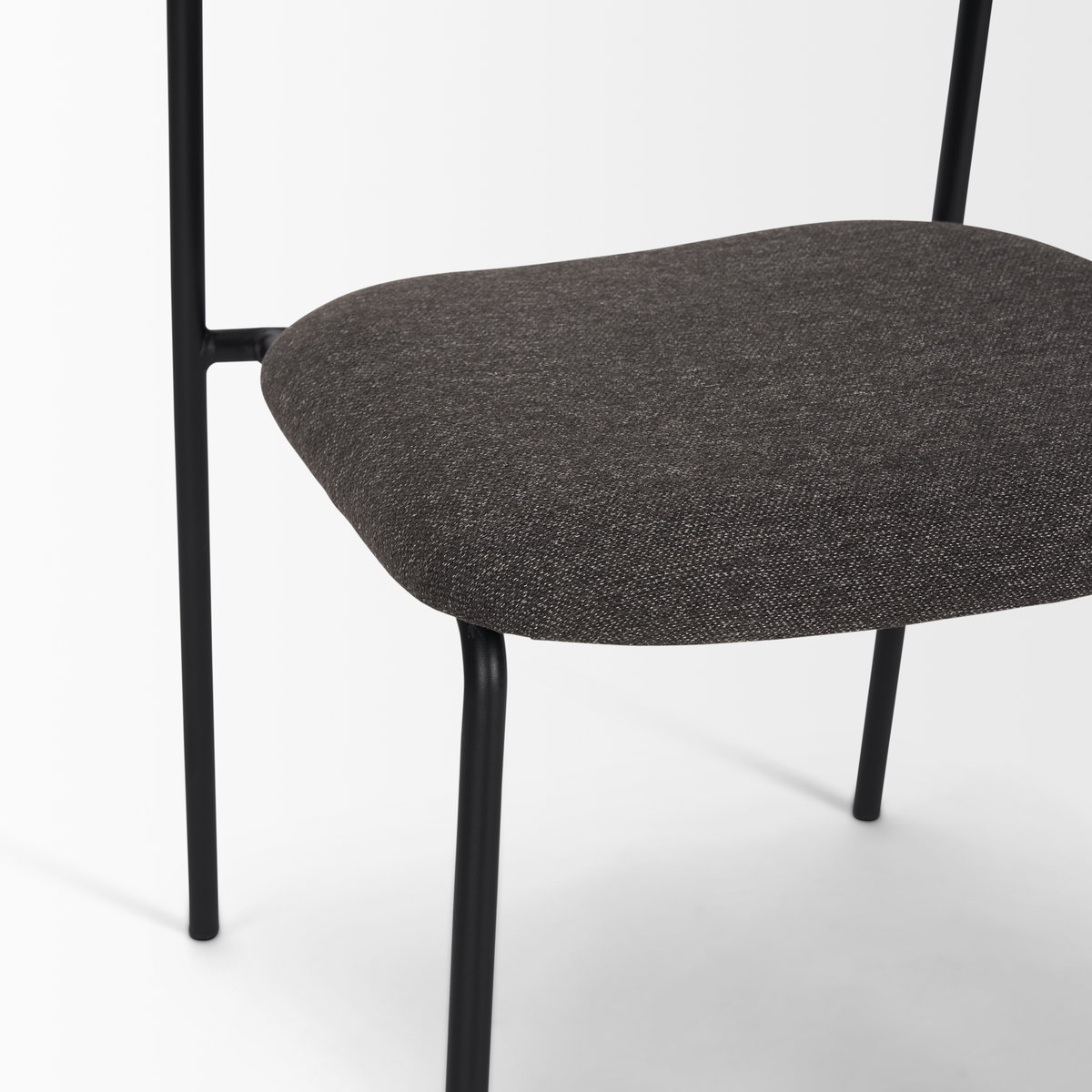 Corey Contoured Back Dining Side Chair | Gray Fabric with Metal, Dining Chair by Mercana, 22.25" length x 21.25" width x 32" height View 12