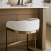 Hollyfield Low Back 28.7in Seat Bar Stool | II Cream Fabric with Counter, Counter & Bar Stool by Mercana, 20.5" length x 19.7" width x 28.7" height thumbnail 4