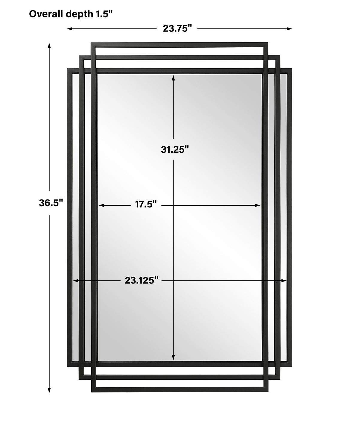 Amherst Black Iron Mirror, by Uttermost, 23.75" width x 36.5" height x 1.5" depth View 3