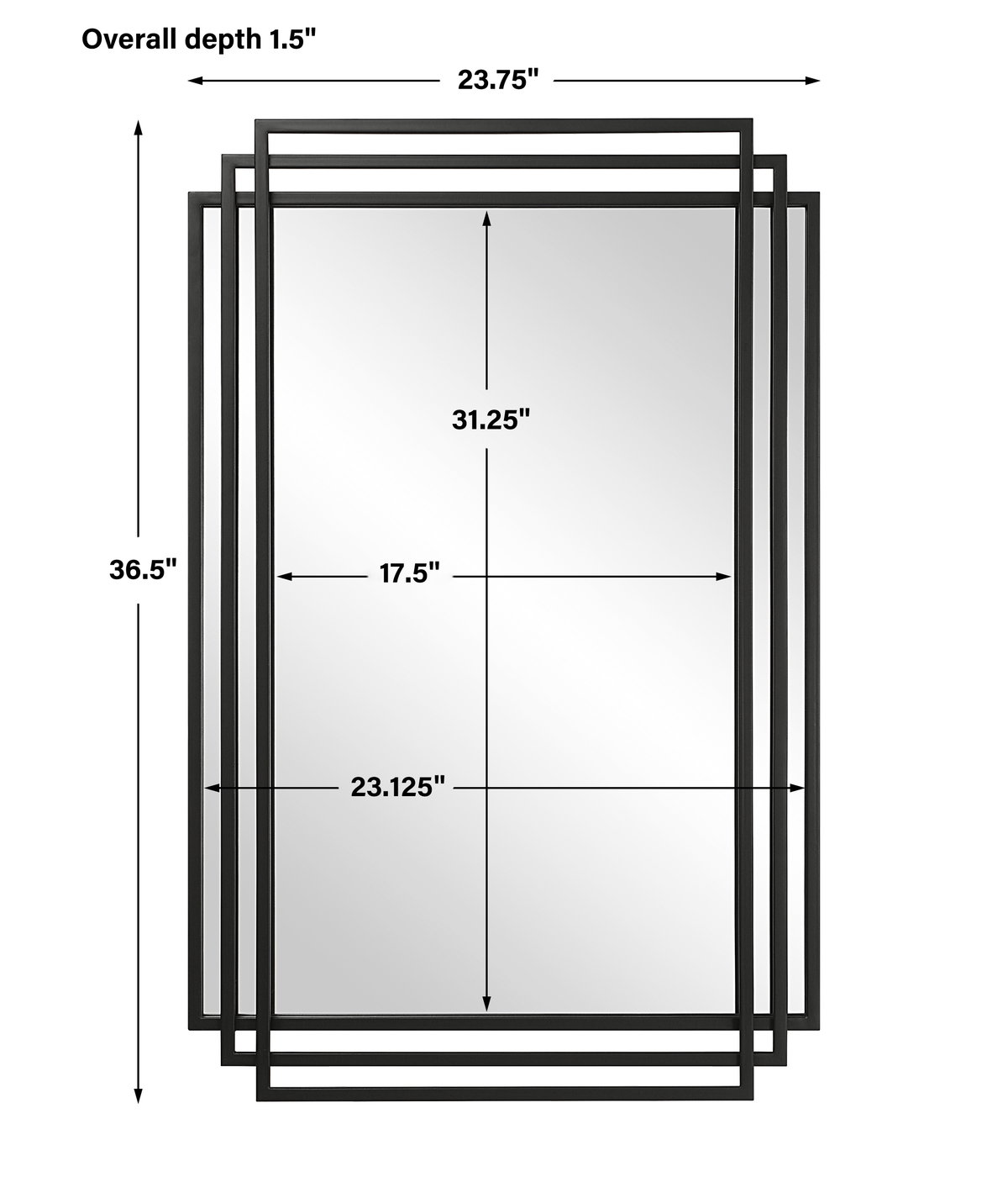 Amherst Black Iron Mirror, by Uttermost, 23.75" width x 36.5" height x 1.5" depth View 3