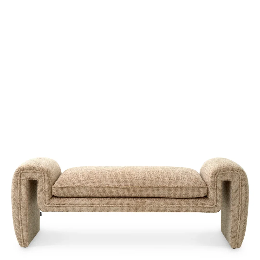 Tondo Upholstered Bench, Benche by Eichholtz USA, 56.69" width x 20.47" height x 17.32" depth View 4