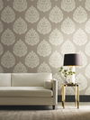 Teardrop Damask Beige Wallpaper thumbnail 1