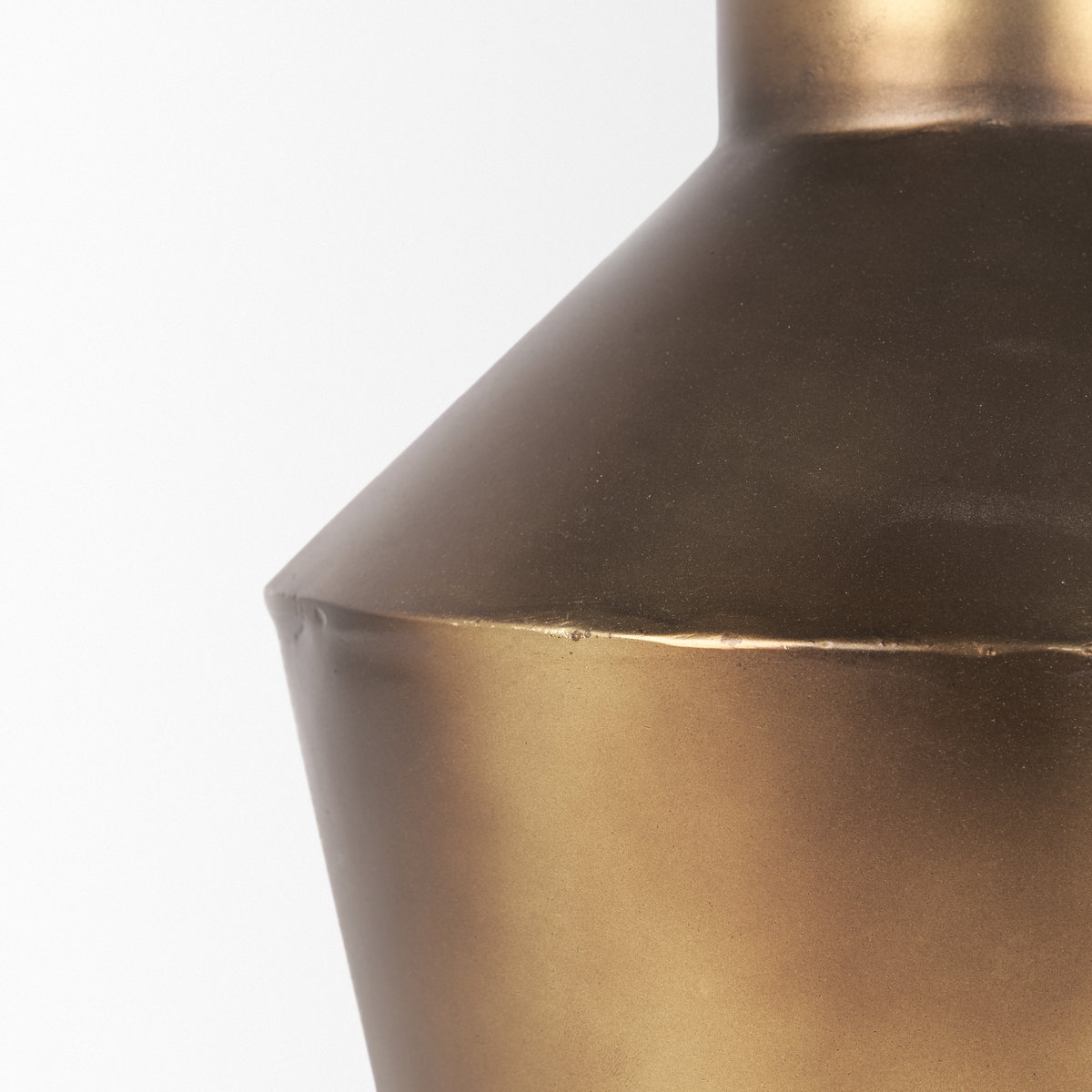 Perrin Small Brushed Gold Metal Decorative Vase, by Mercana, 8.5" length x 8.5" width x 12" height View 11