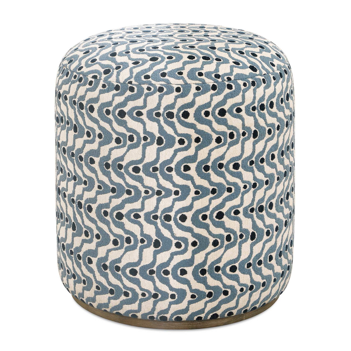 Cas Blue Fabric Ottoman, by Uttermost, 17" width x 18" height x 17" depth View 1