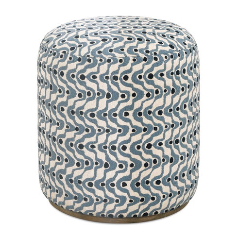 Cas Blue Fabric Ottoman
