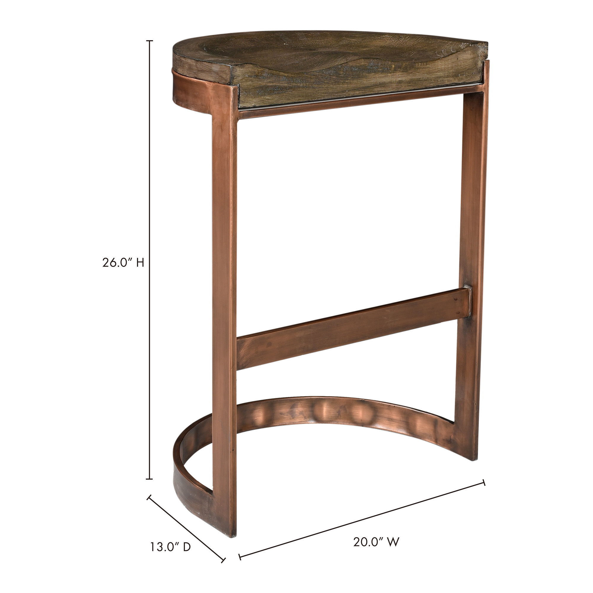 Bancroft Counter Stool Grey, Counter & Bar Stool by Moe's Home, 20" width x 26" height x 13" depth View 5