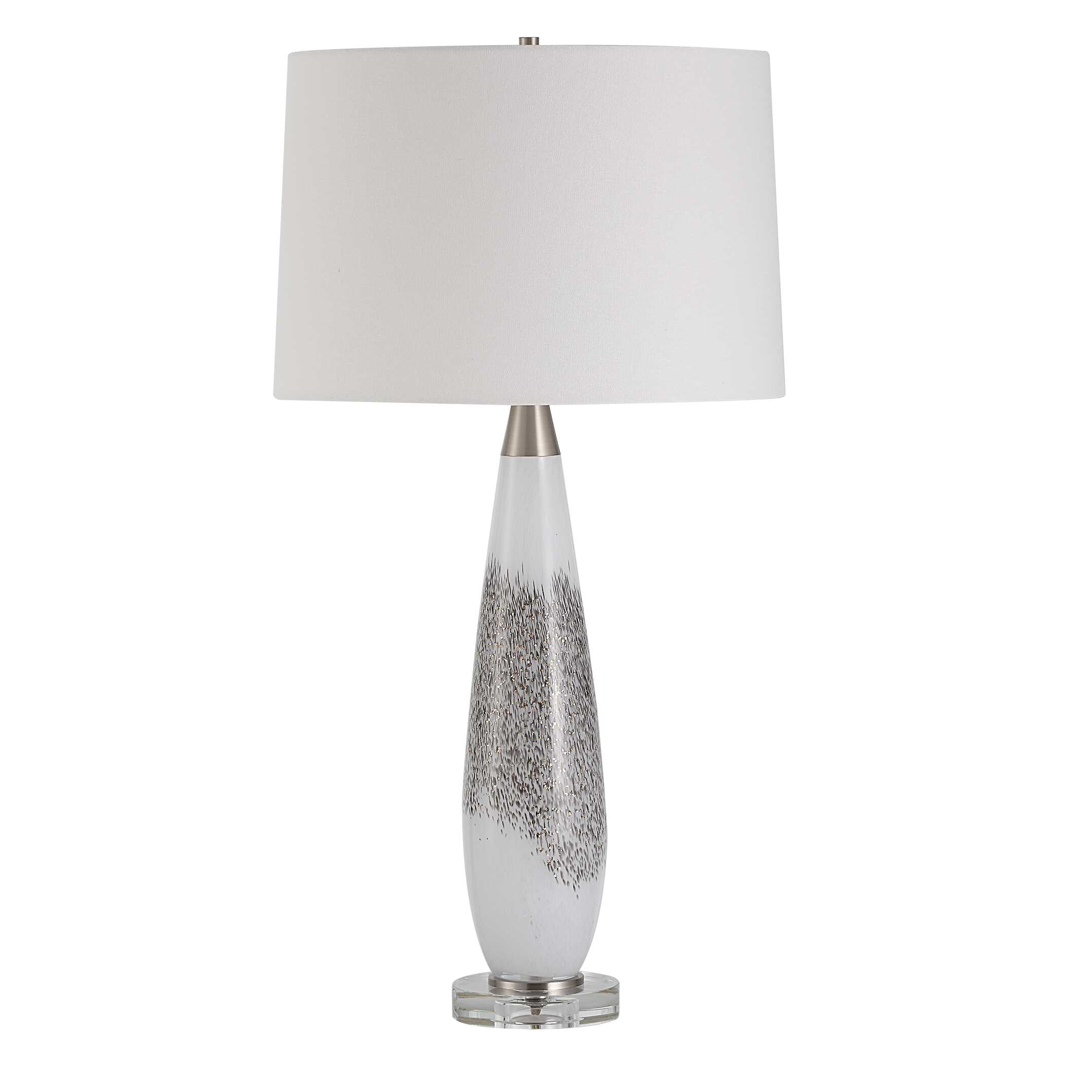 Quinn White & Silver Table Lamp large image 