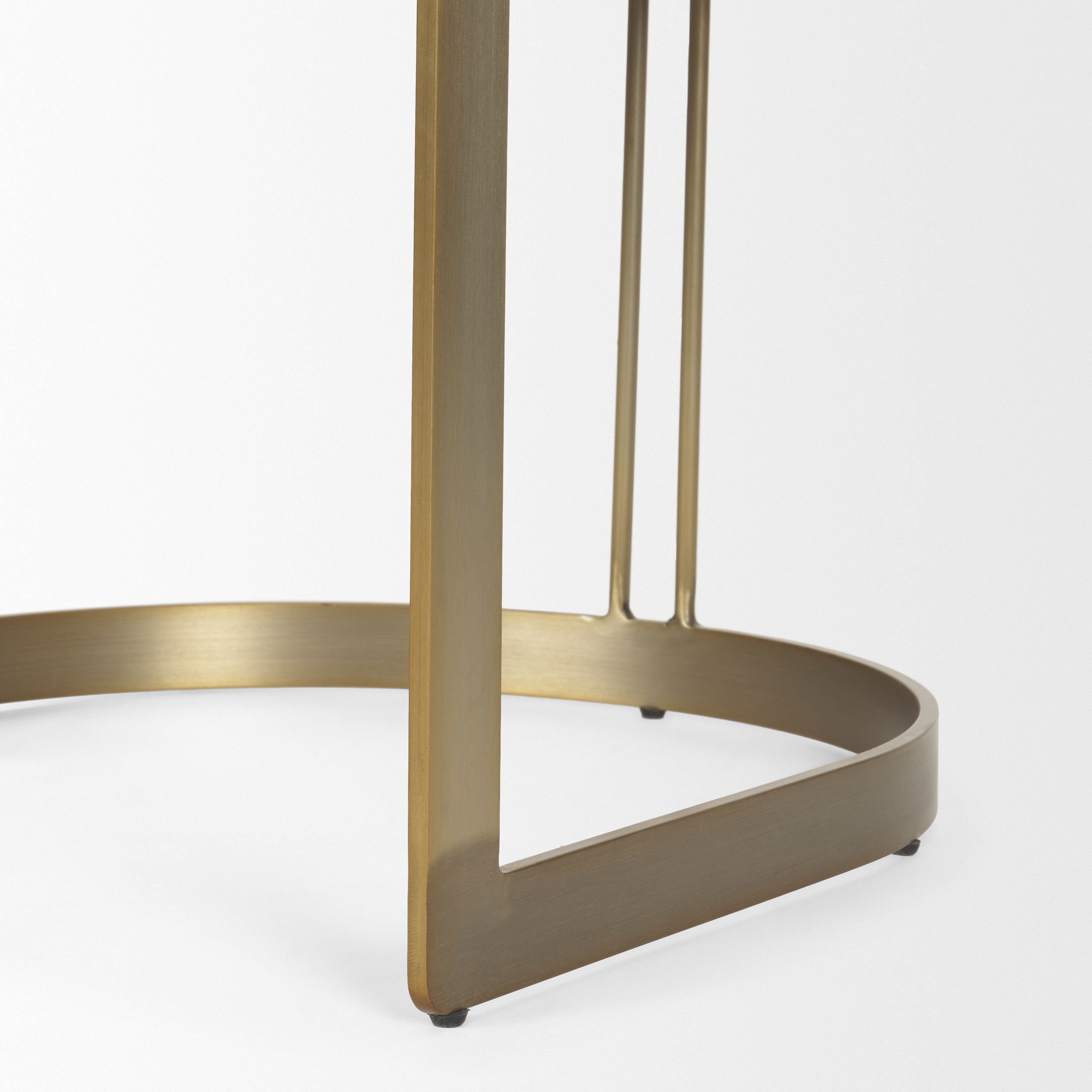 Hollyfield II Black Leather Seat Gold Iron Frame Dining Chair, by Mercana, 20.5" length x 21.5" width x 29.5" height View 12