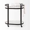 Eleonore Black Metal Frame Two-Tier with Glass Shelves Bar Cart, Bar Carts & Cabinet by Mercana, 25" length x 16.14" width x 27.95" height thumbnail 6