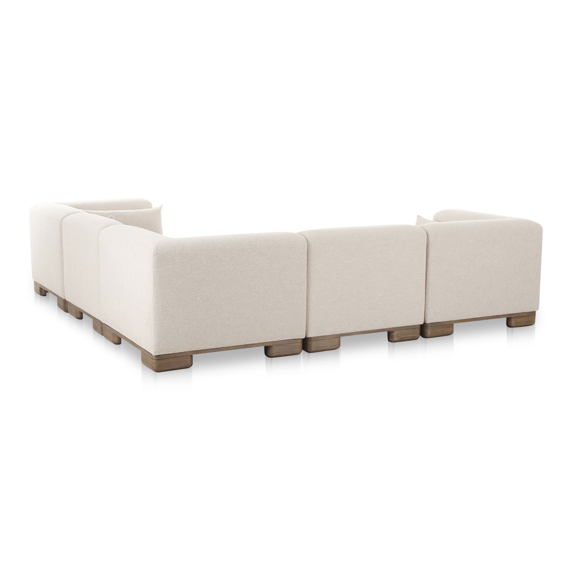 June Classic L-shaped Modular Sectional Oatmeal, Sectional Sofa by Moe's Home, 115" width x 30" height x 115" depth View 2