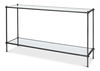Hand Chased Iron Console Tble, Glass Top, Console Table by Sarreid, 60" length x 16" width x 33" height thumbnail 1