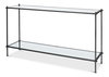Hand Chased Iron Console Tble  Glass Top, by Sarreid, 1'4" length x 5' width x 2'9" height thumbnail 1
