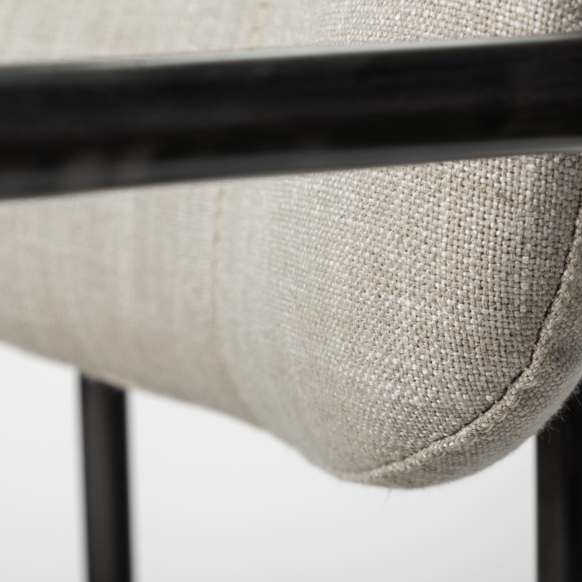 Parker I Beige Fabric Seat Gun Metal Gray Metal Frame Dining Chair large image 