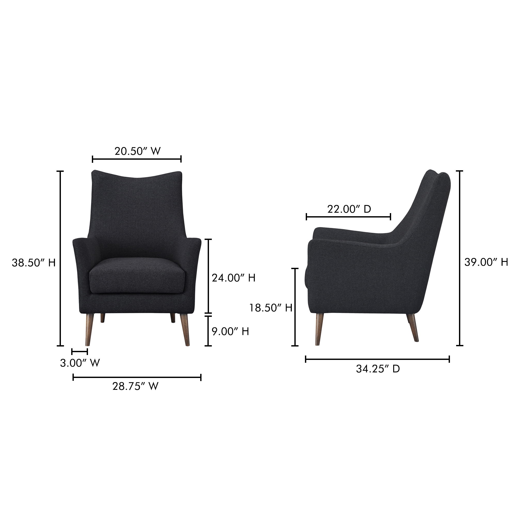 Fisher Armchair Wool Blend Charcoal large image 