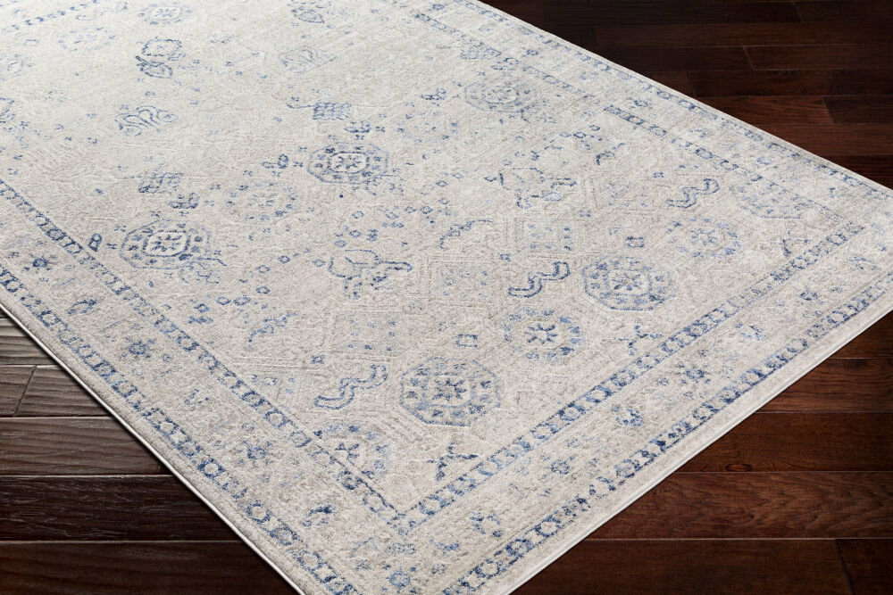 Indigo Machine Woven Rug, by Surya, 2'11.43" length x 1'10.83" width