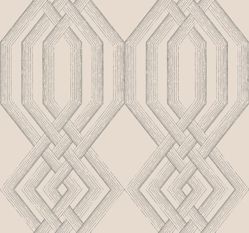 Etched Lattice Grey Wallpaper