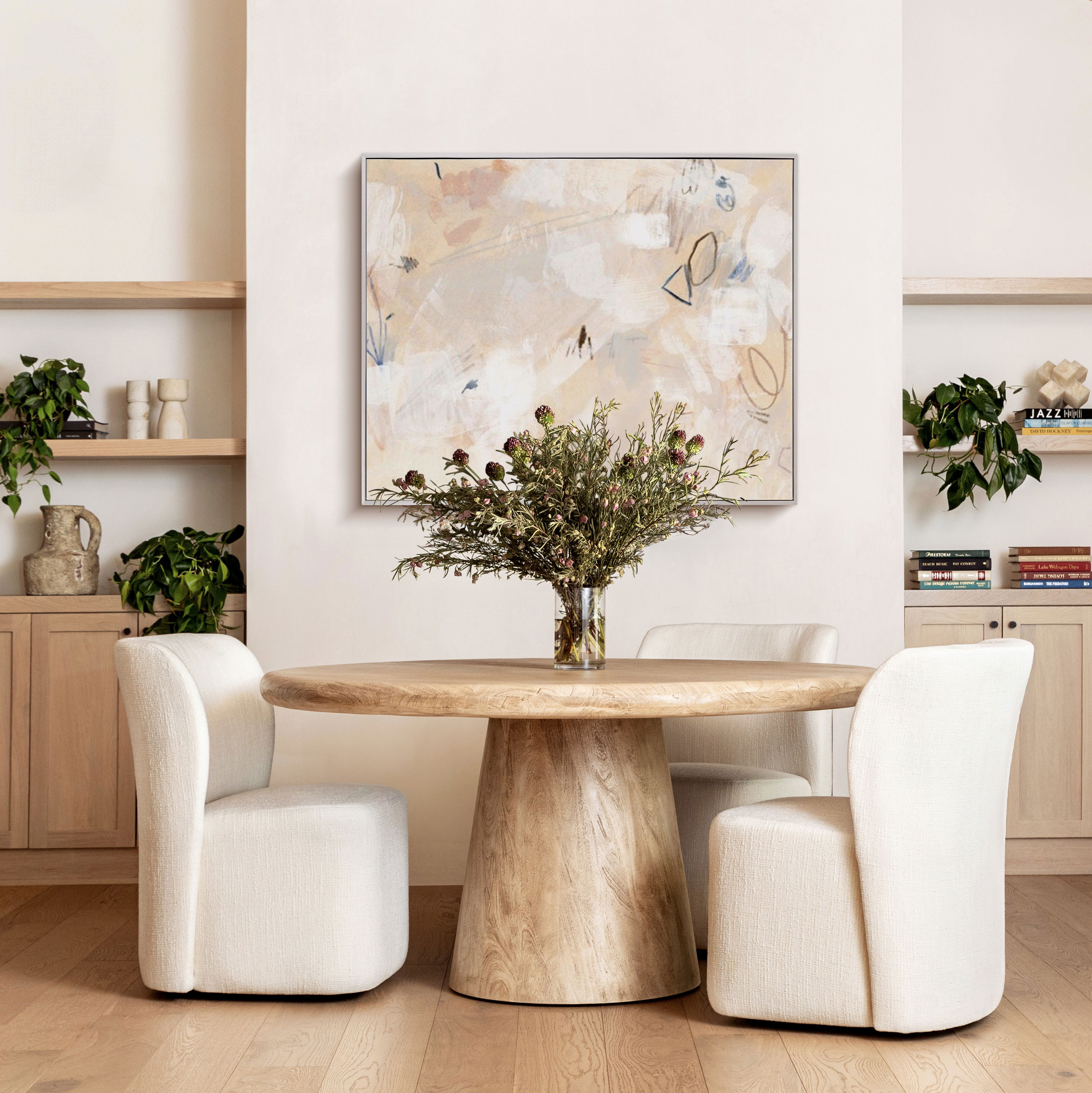 Marci Dining Table Weathered Natural Round, by Dovetail, 60" width x 30" height x 60" diameter x 60" depth View 5