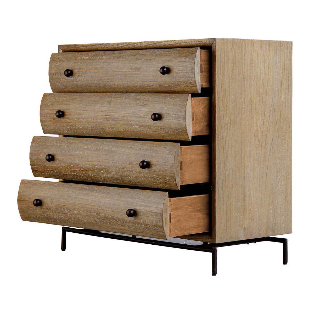Millard Curved 4 Drawer Chest, Cabinets & Chest by Uttermost, 36" width x 34.25" height x 17" depth View 9