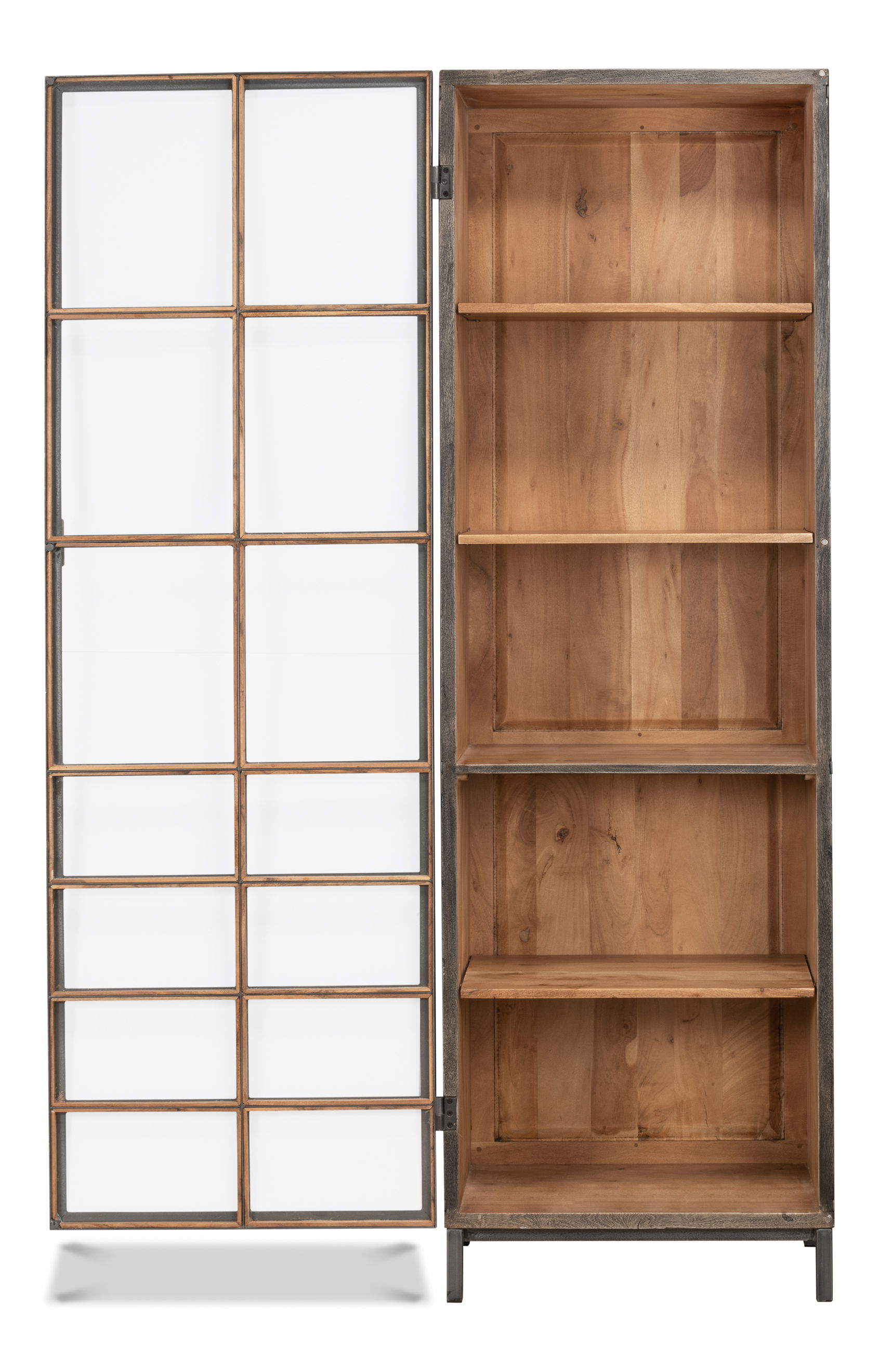 A Gem Of A Handle Display Cabinet, Left, Shelving & Bookcase by Sarreid, 24" length x 14" width x 75" height View 13