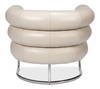 Rondo Occasional Leather Chair White, by Sarreid, 2'7" length x 3'2" width x 2'6" height thumbnail 10