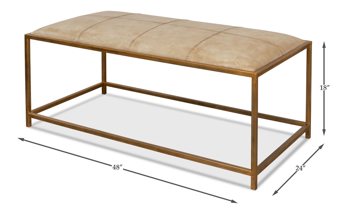 Montvale Coffee Table/Bench, by Sarreid, 2' length x 4' width x 1'6" height View 14