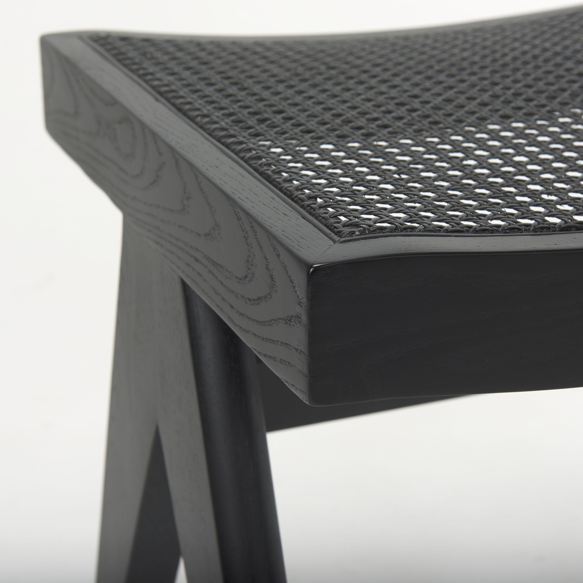 Arvin  Black Wooden Stool large image 