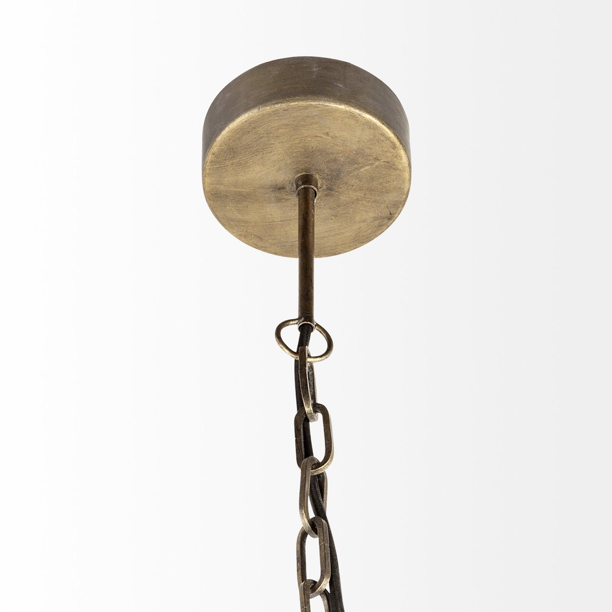 Dyson I 18x18 Black Metal Triangular Orb Pendant Light, by Mercana, 18" length x 18" width x 18" height View 4
