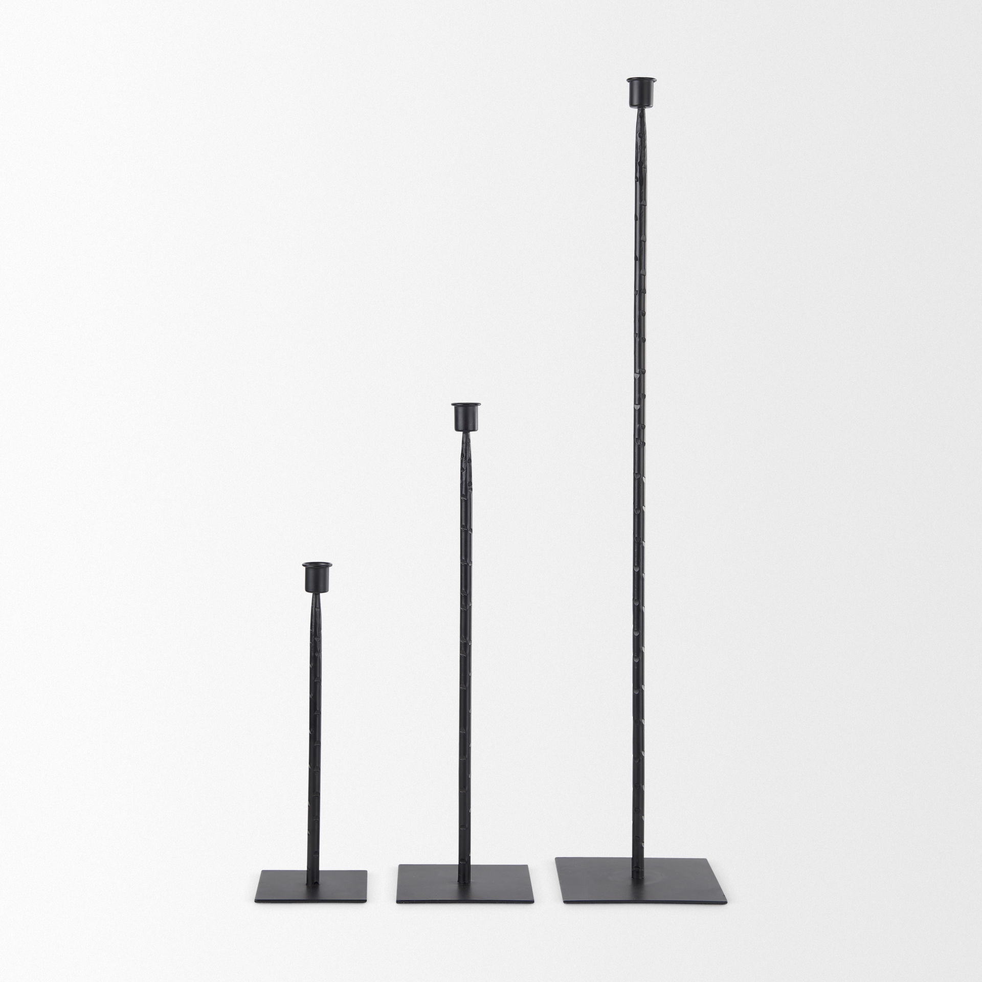 Porter  Small Black Iron Candle Holder, Candles & Candle Holder by Mercana, 4.5" length x 4.5" width x 12" height View 10