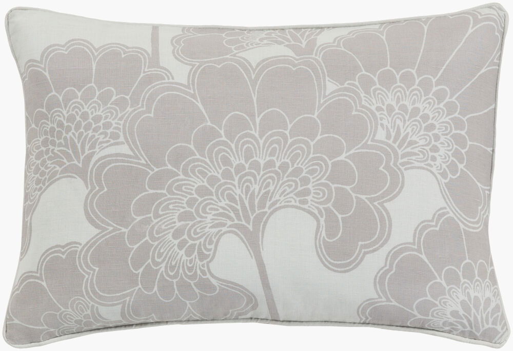 Japanese Floral Lumbar Pillow, Decorative Pillow by Surya, 13" length x 20" width