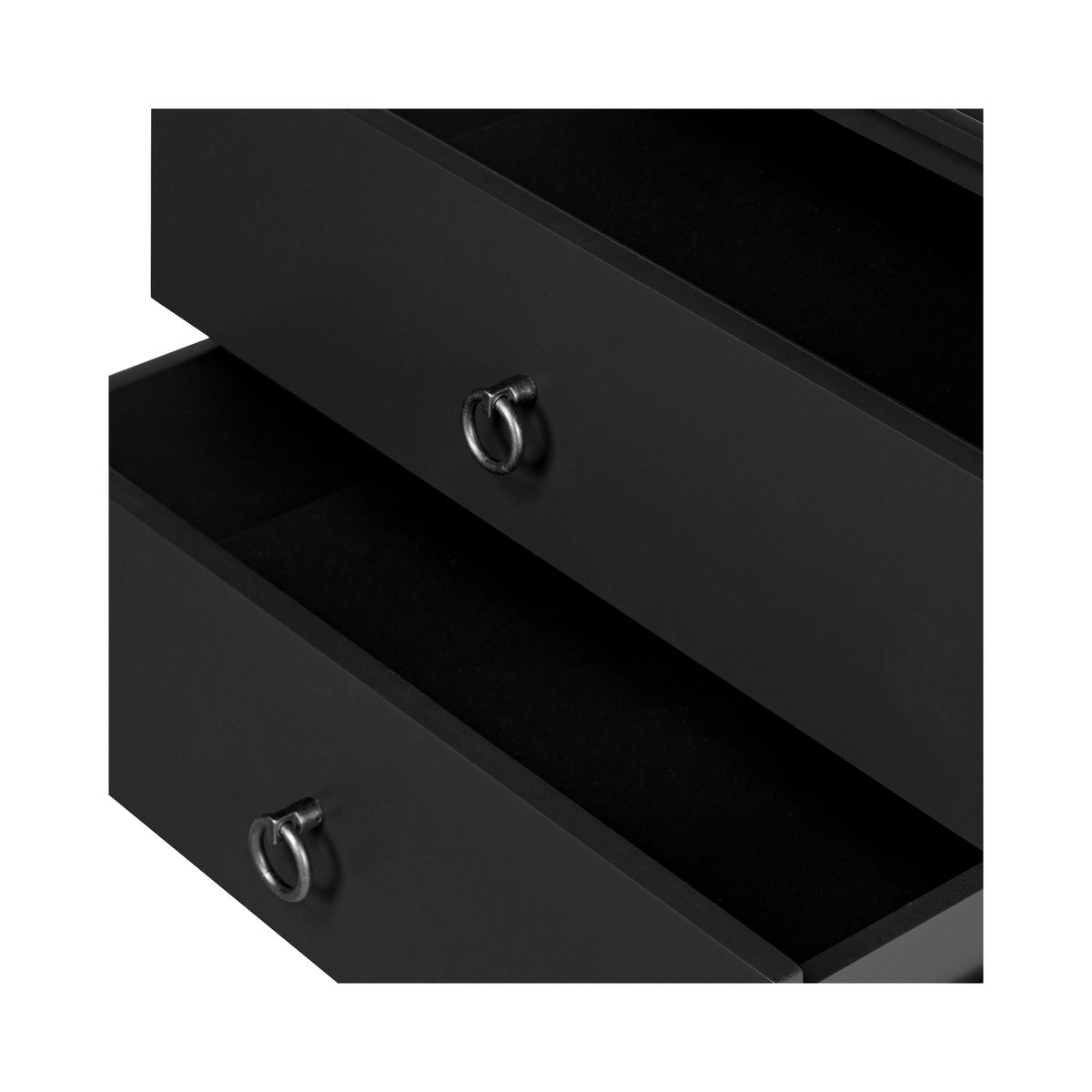 Reagan Nightstand Black, by Moe's Home, 25" width x 24.25" height x 18.5" depth View 8