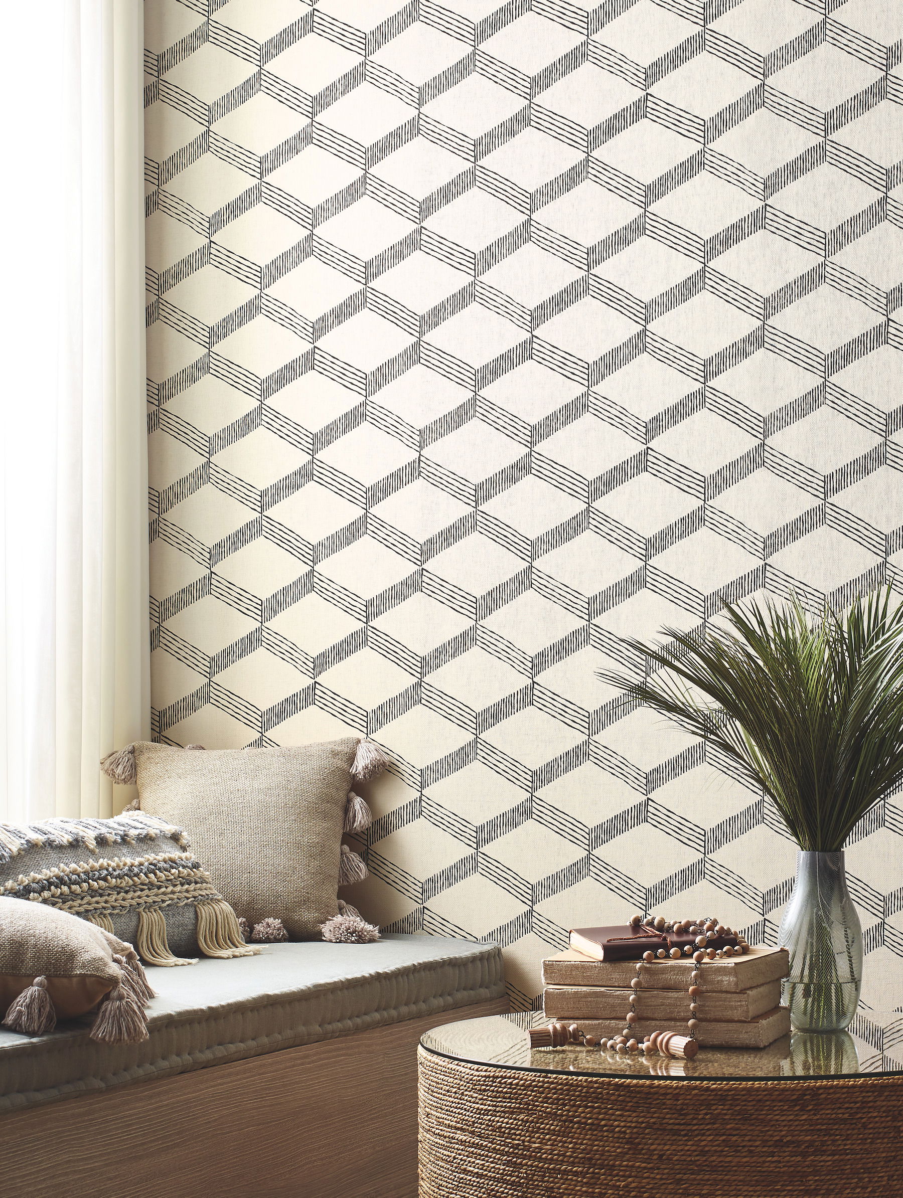 Palisades Paperweave Beige Wallpaper large image 