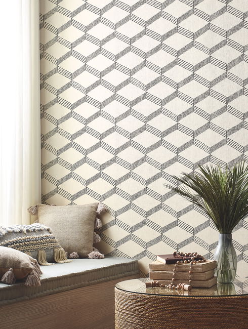 Palisades Paperweave Beige Wallpaper