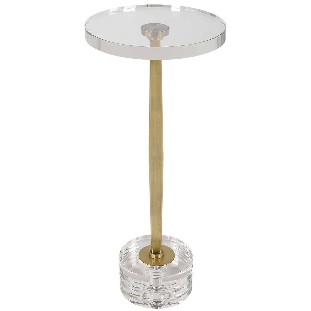 Groove Crystal Drink Table, Side & End Table by Uttermost, 10.25" width x 23.75" height x 10.25" depth View 1