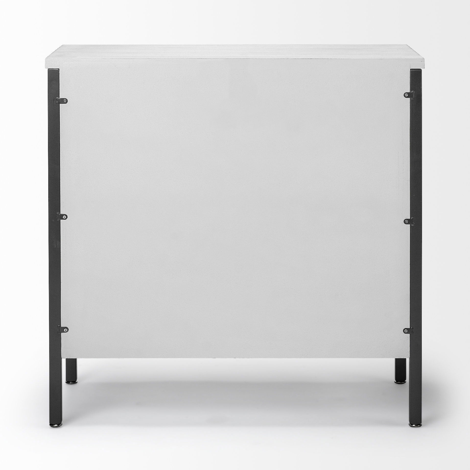 Savannah White Fir Veneer with Gray Metal 2-Door Accent Cabinet large image 
