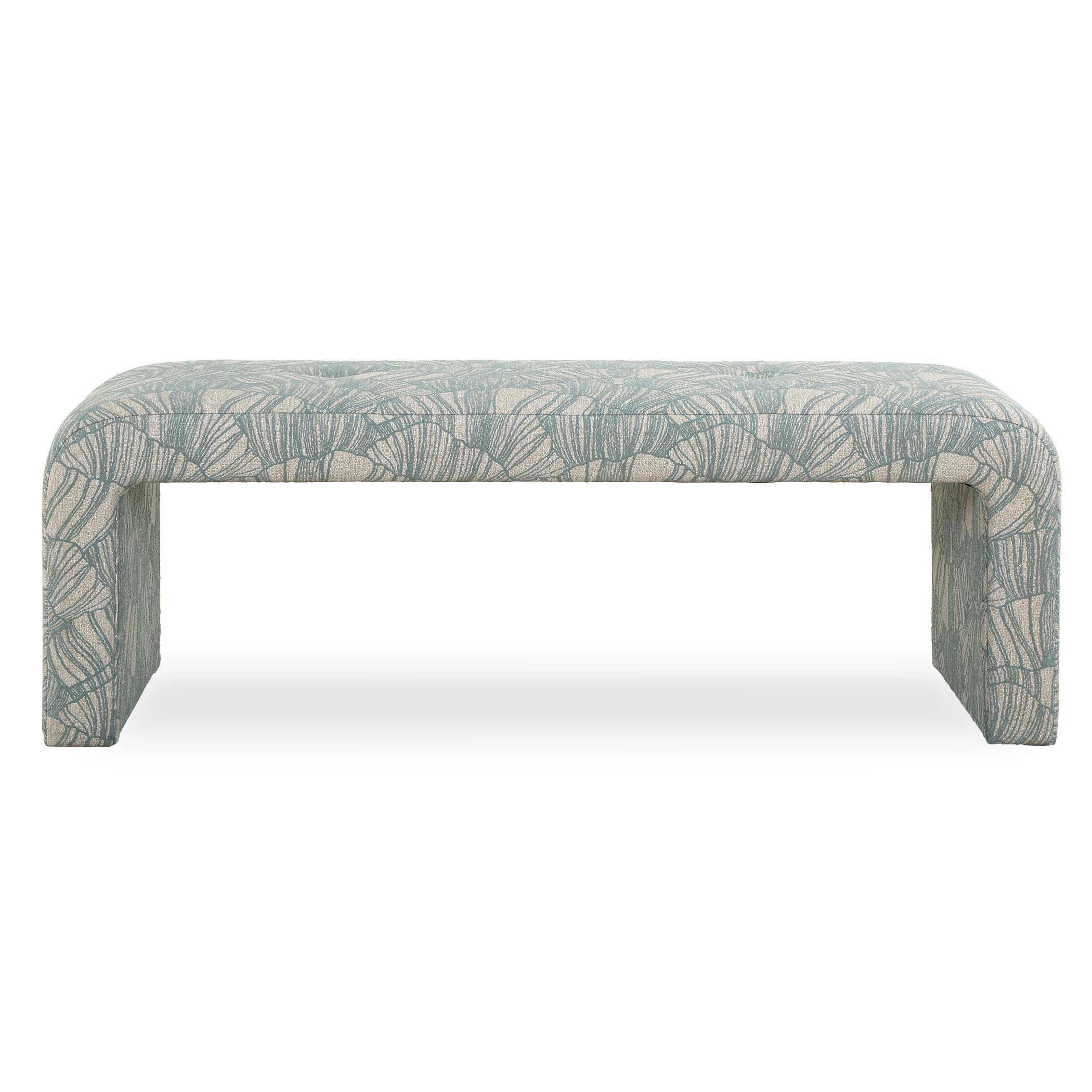 Amie Spa Blue Bench, Furniture by Uttermost, 54" width x 18" height x 19" depth View 1