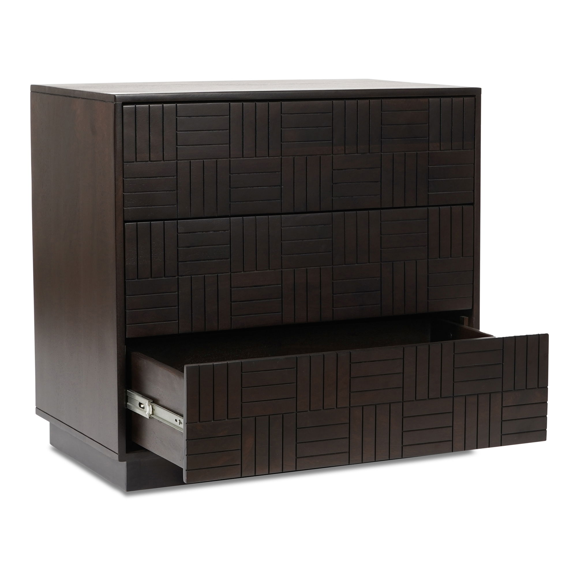 Denman 3 Drawer Nightstand Dark Brown large image 