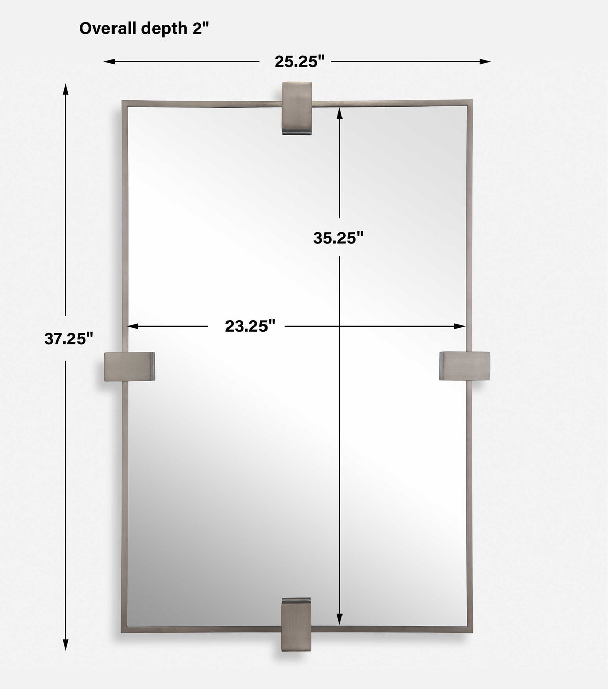 BATEAU MIRROR, by Uttermost, 25.25" width x 37.25" height x 2" depth View 3