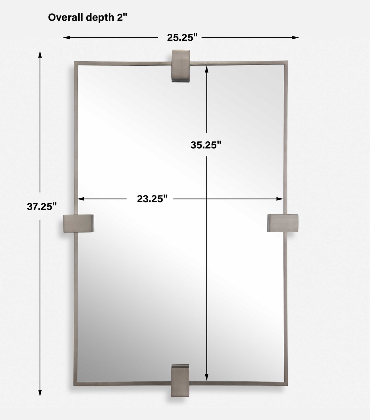 BATEAU MIRROR, by Uttermost, 25.25" width x 37.25" height x 2" depth View 3