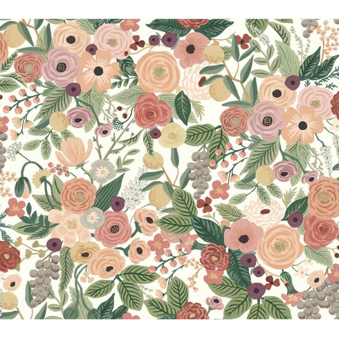 Garden Party Burgundy Wallpaper