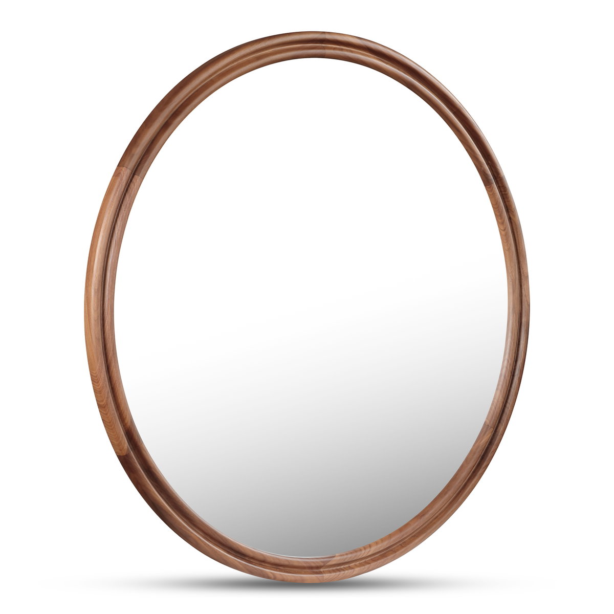 Alcott Large Round Mirror Walnut, by Moe's Home, 48" width x 48" height x 1.06" depth View 2