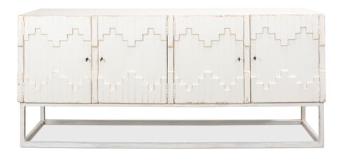 Aztec Sideboard On Stand, Whitewash