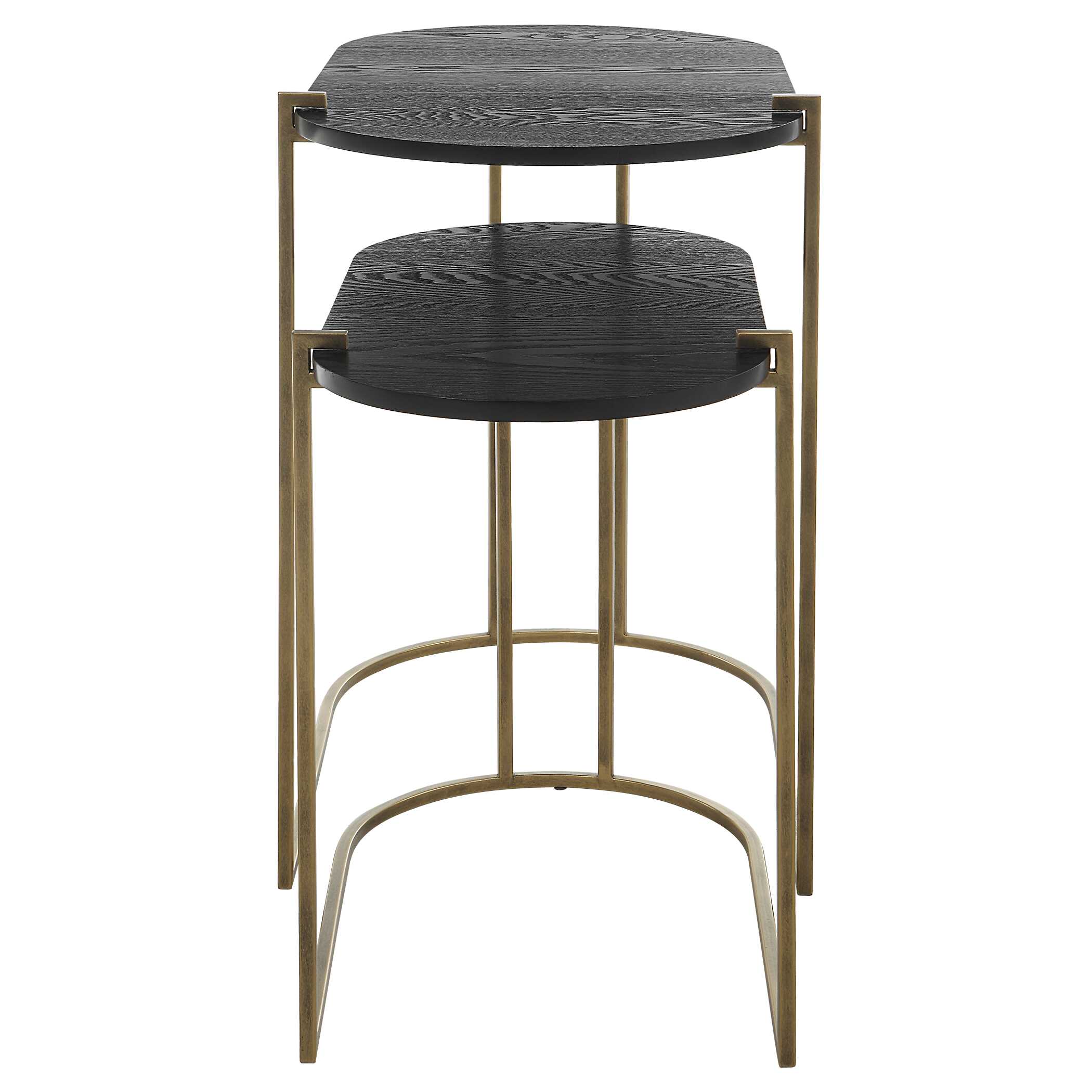Aztec Wood Nesting Tables Set/2 large image 