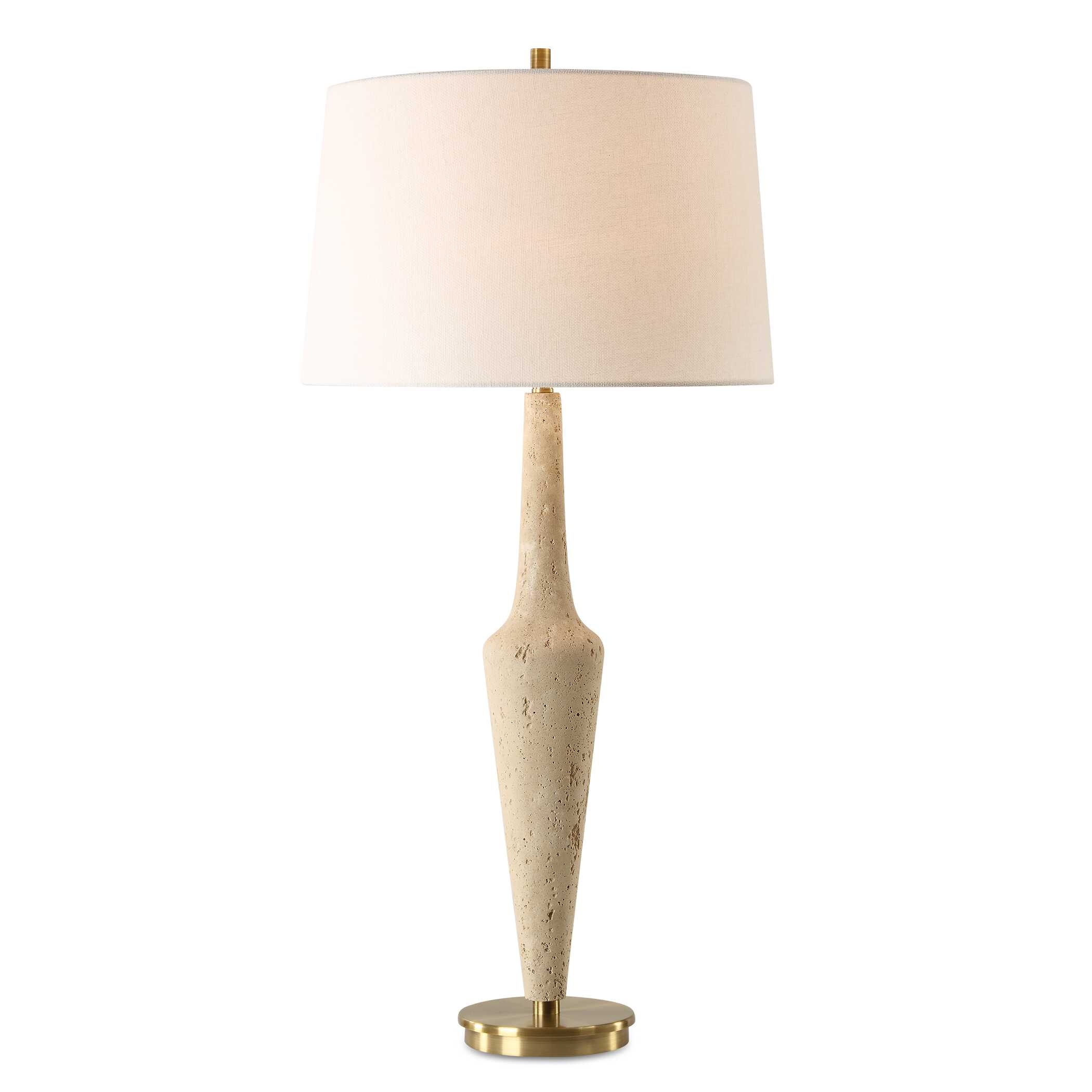 Juliet Travertine Table Lamp, by Uttermost, 17" width x 35.75" height x 17" depth View 1