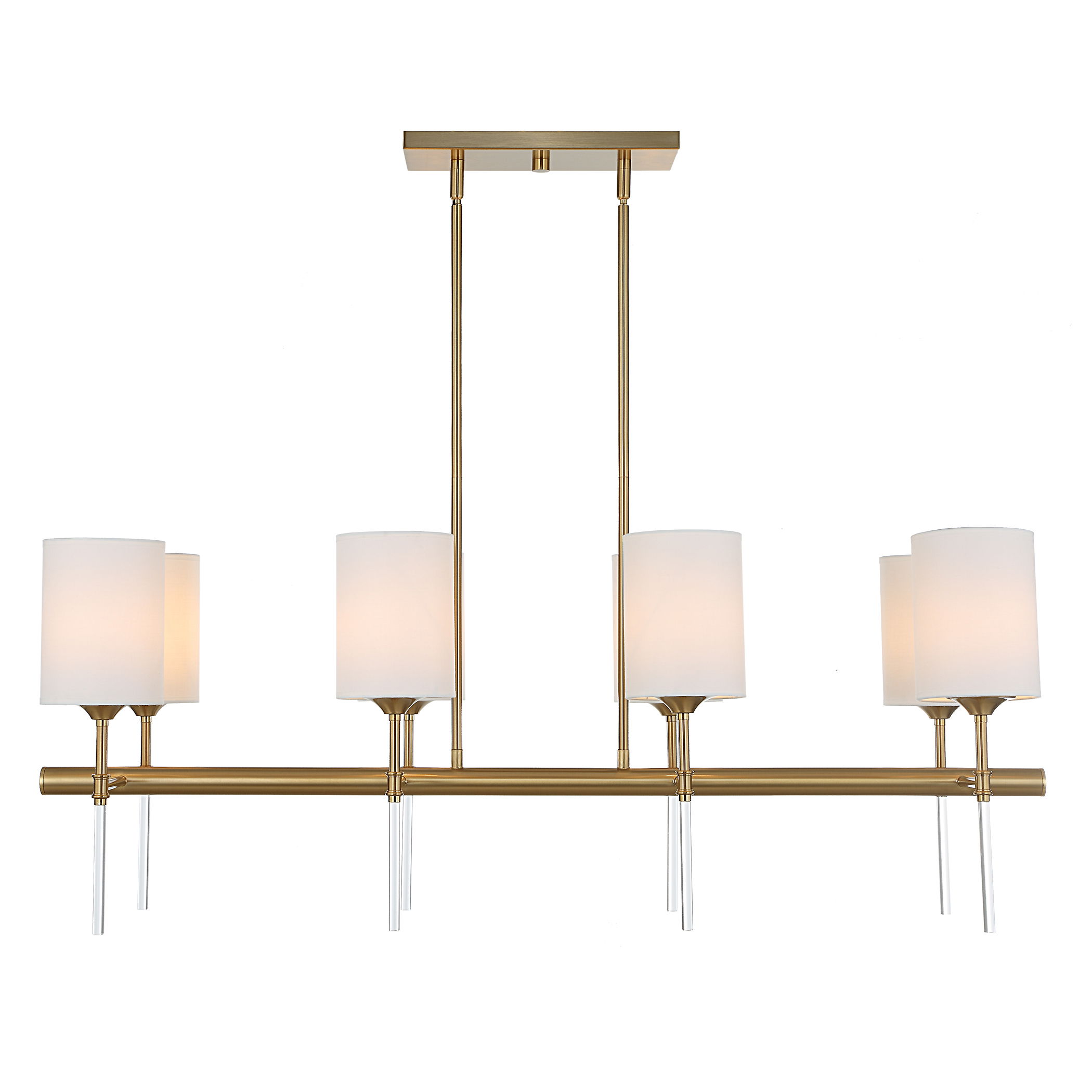 Awyr 8 Light Linear Chandelier, Ceiling Light by Uttermost, 43.5" width x 16.5" height x 16" depth View 1