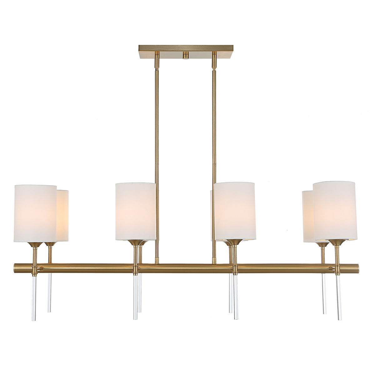 Awyr 8 Light Linear Chandelier, Pendant by Uttermost, 43.5" width x 16.5" height x 16" depth View 1