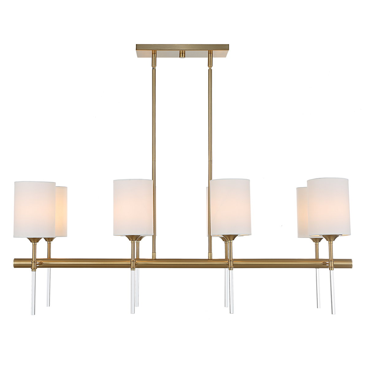 Awyr 8 Light Linear Chandelier, Pendant by Uttermost, 43.5" width x 16.5" height x 16" depth View 1
